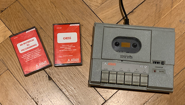 My Atari XC12 cassette recorder, with the Chess and An Invitation to Programming cassettes that came with it