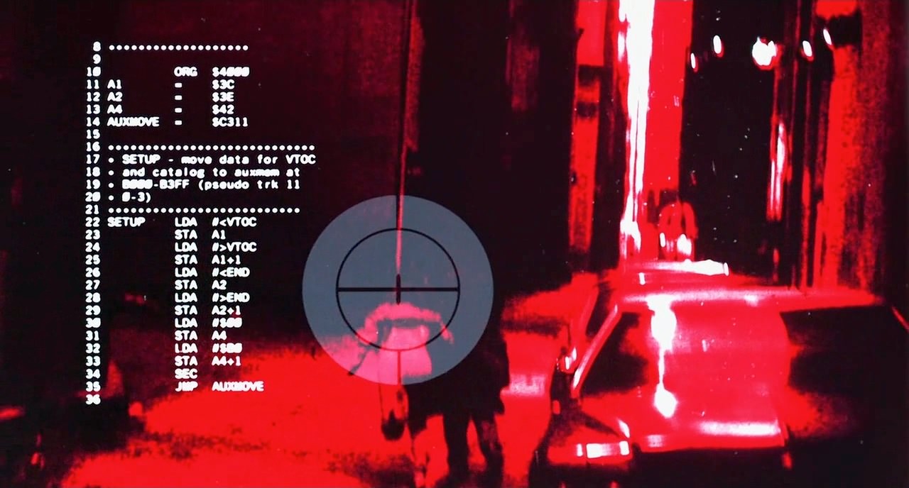 The T-800's HUD, Terminator (1984, Orion Pictures / James Cameron) — reproduced for critical commentary on the code it displays